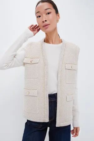 Champagne Metallic Boucle Gilet