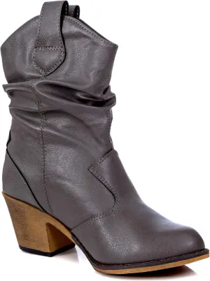 Charles Albert Women's Modern Western Cowboy Distressed Boot with Pull-Up Tabs