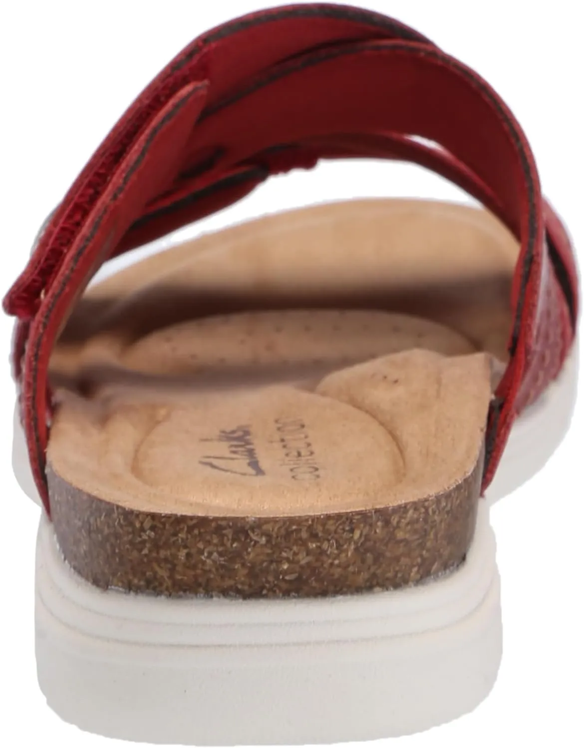 Clarks Womens April Willow Faux Leather Strappy Slide Sandals