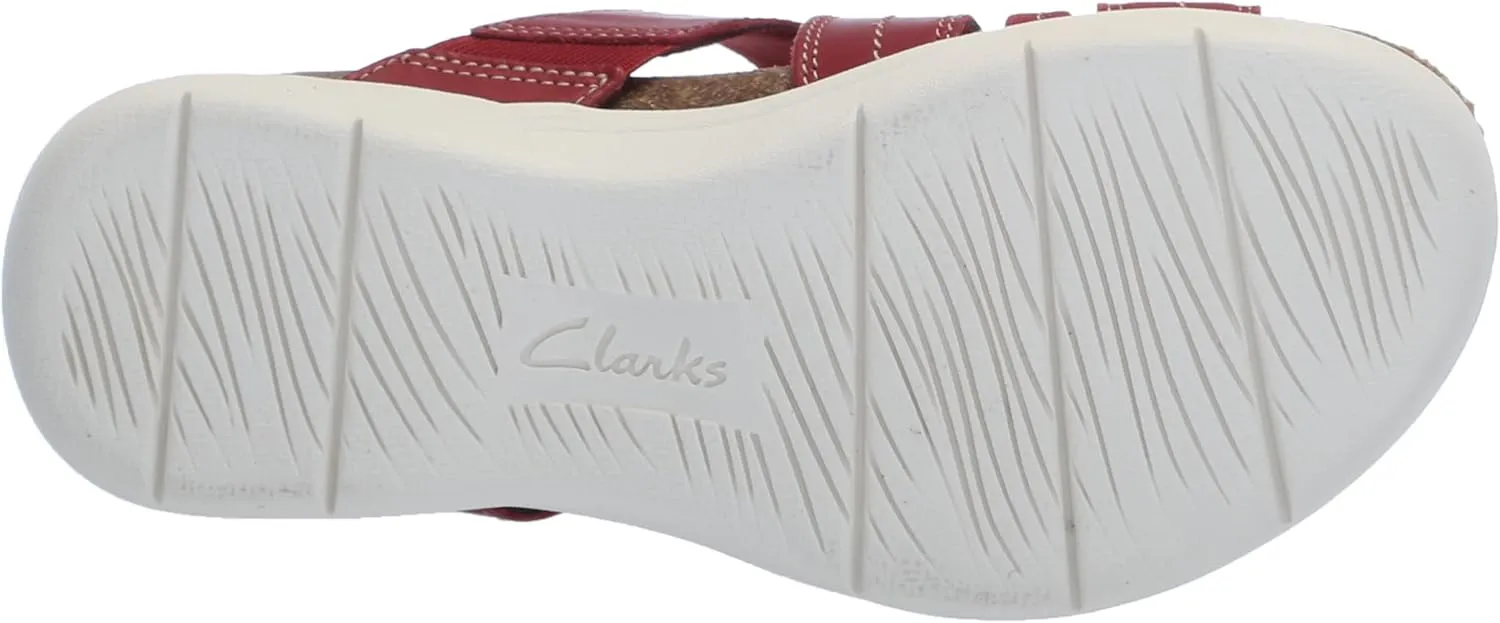 Clarks Womens April Willow Faux Leather Strappy Slide Sandals