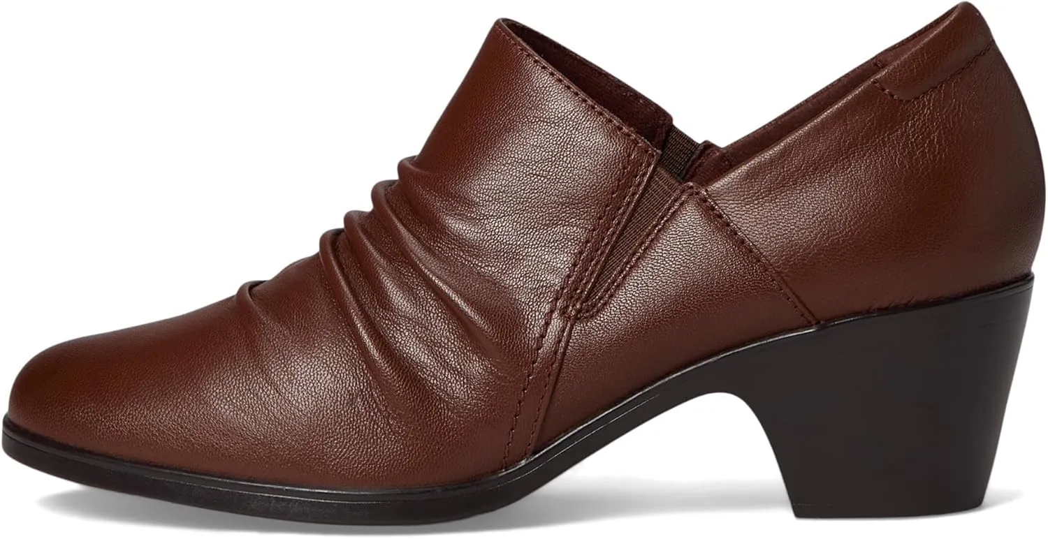Clarks Womens Emily2 Cove Leather Round Toe Shooties