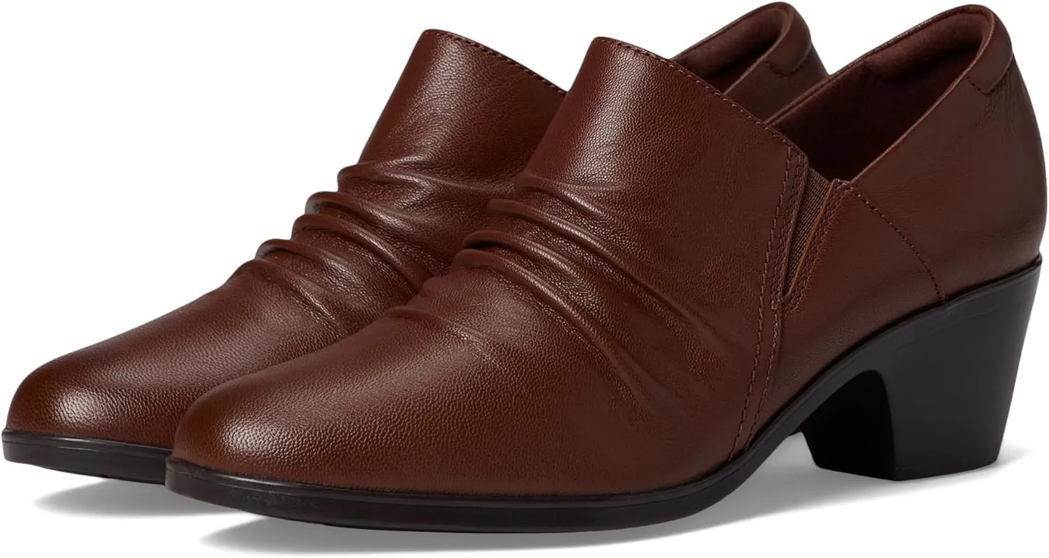 Clarks Womens Emily2 Cove Leather Round Toe Shooties