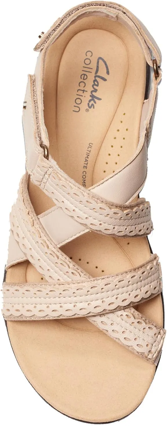 Clarks Womens Laurieann Rena Leather Casual Strappy Sandals