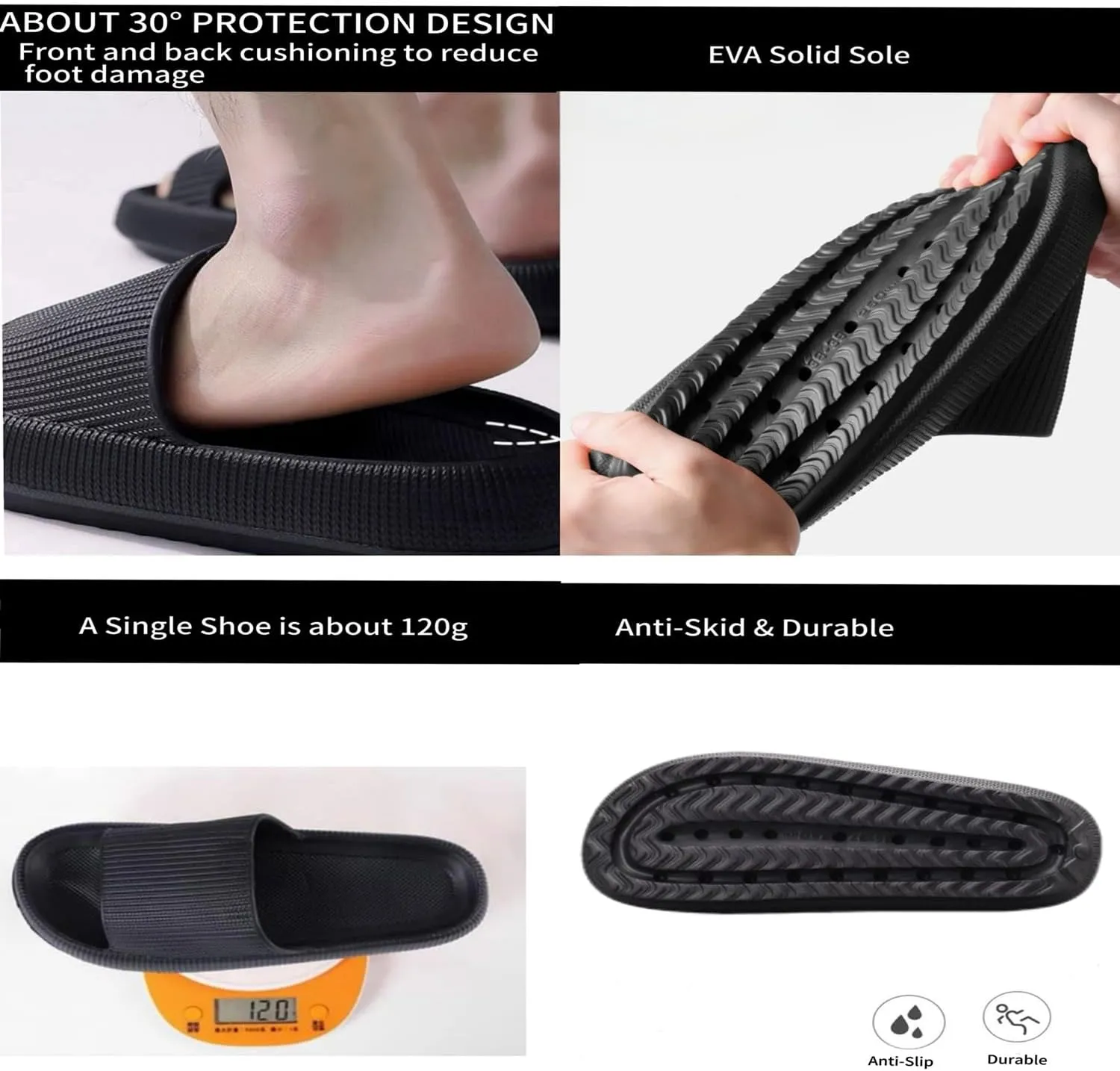 Cloud Slippers for Women and Men Ultra Comfort Recovery Pillow Slippers Slides Shower Sandals House Shoes with Low Arch Support