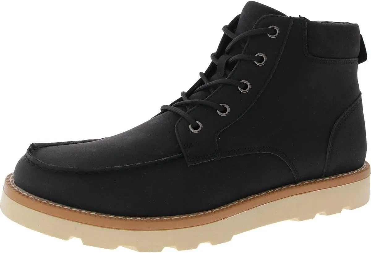 Club Room Mens Clifton Faux Leather Moccasin Toe Chukka Boots
