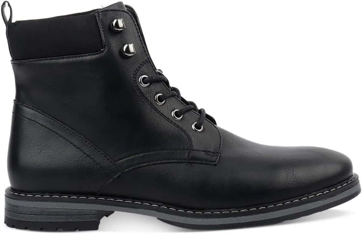 Club Room Mens Westin Faux Leather Lace-Up Ankle Boots