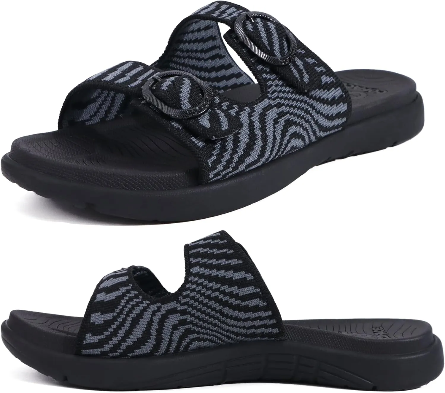 COFACE Womens Orthotic Slides Comfort Plantar Fasciitis Arch Support Slip on Flat Sandals Ladies Soft Cushion Fashion Yoga Mat Slippers With Adjustable Straps