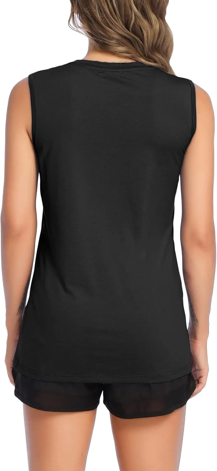 COOrun Women's Sleeveless Athletic Shirts Lightweight Sports Shirt Quick Dry Yoga Tank Tops Muscle Tank