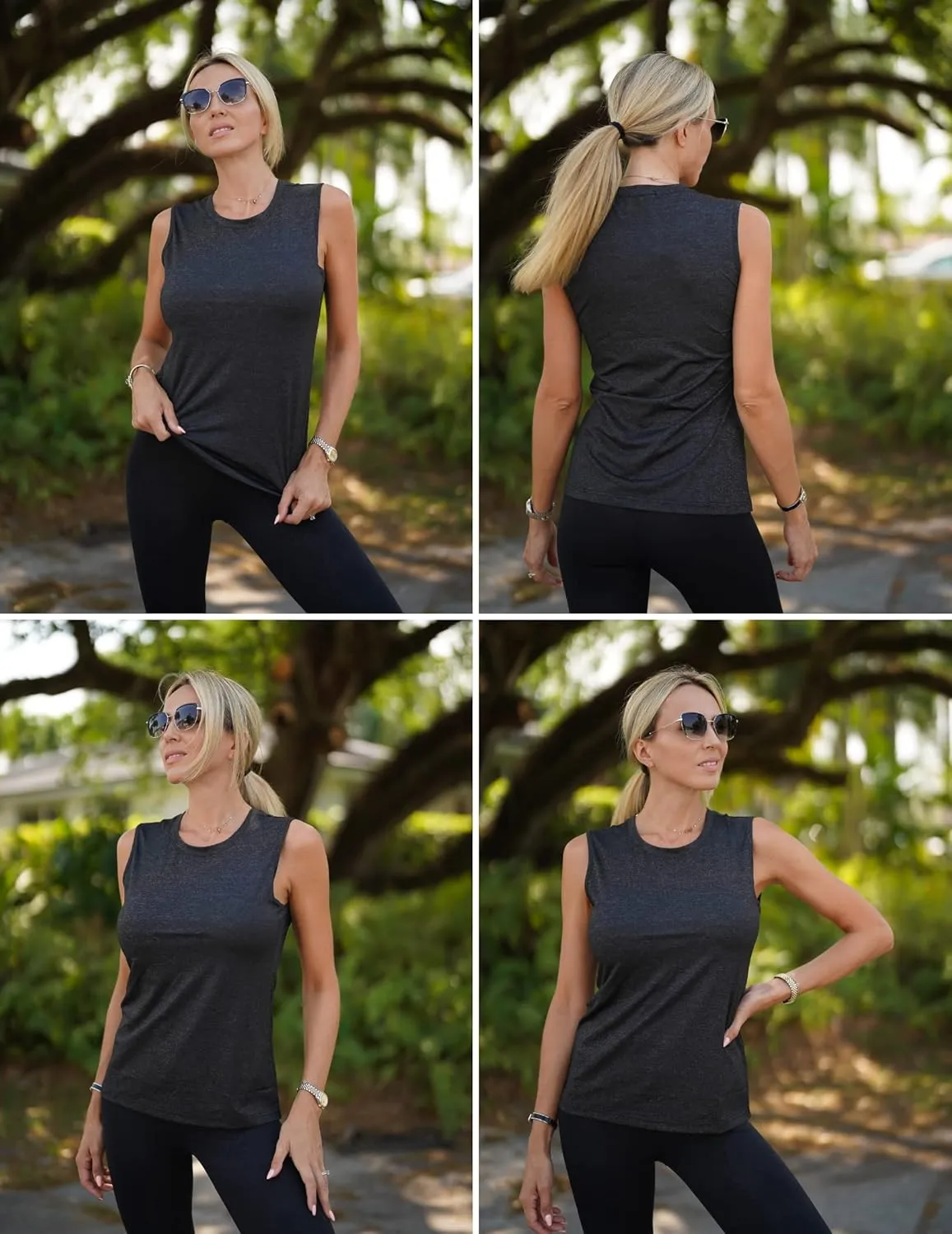 COOrun Women's Sleeveless Athletic Shirts Lightweight Sports Shirt Quick Dry Yoga Tank Tops Muscle Tank
