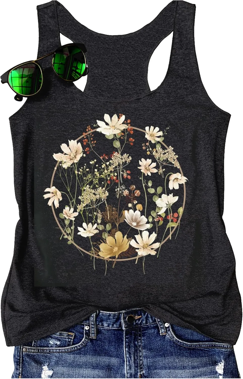 Country Concert Tank Tops Women Vintage Sunshine Racerback Tank Tops Summer Casual Classic-Fit Sleeveless T Shirt Cami