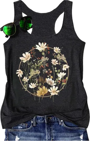 Country Concert Tank Tops Women Vintage Sunshine Racerback Tank Tops Summer Casual Classic-Fit Sleeveless T Shirt Cami