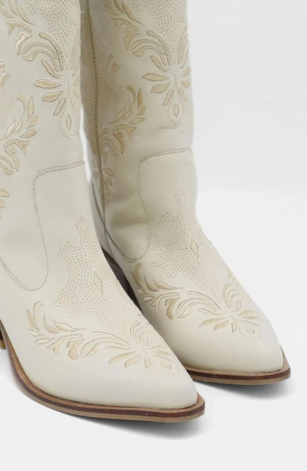 Cowboy Boots for Women,Western Pointed Toe Chunky Heel Pull-On Knee High Cowgirl Boots Fashion Embroidered Tall