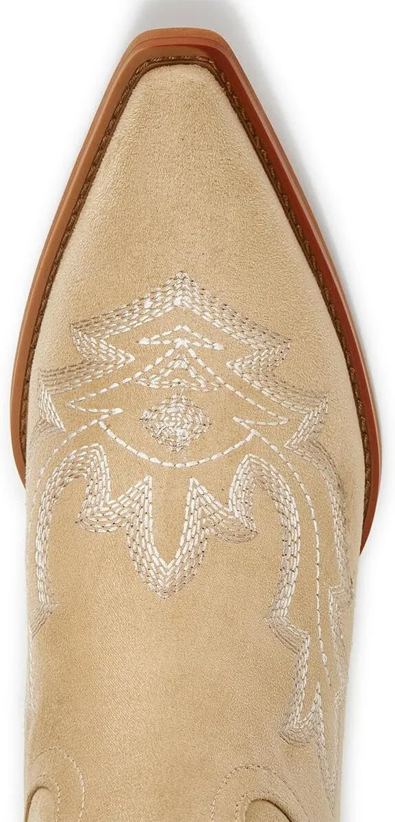 Cowgirl Boots Women – Western Mid-Calf Cowboy Boots with Pointy Toe & 2-Inch Chunky Heel, Embroidered Fashion Boots