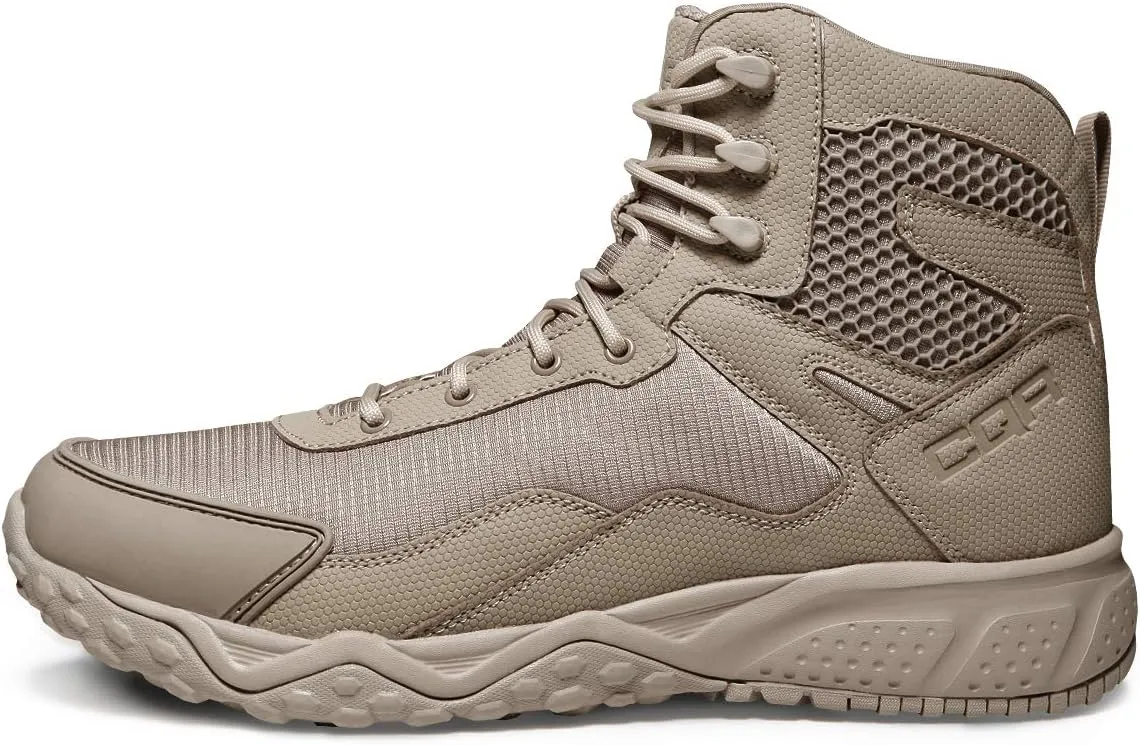 CQR Men's Military Tactical Boots, Lightweight 6 Inches Hiking Combat Boot Durable Breathable Outdoor Work Motorcycle Footwear