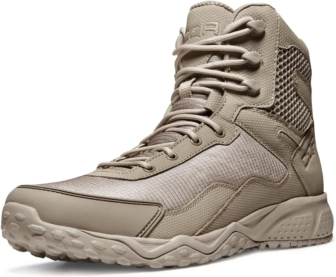CQR Men's Military Tactical Boots, Lightweight 6 Inches Hiking Combat Boot Durable Breathable Outdoor Work Motorcycle Footwear
