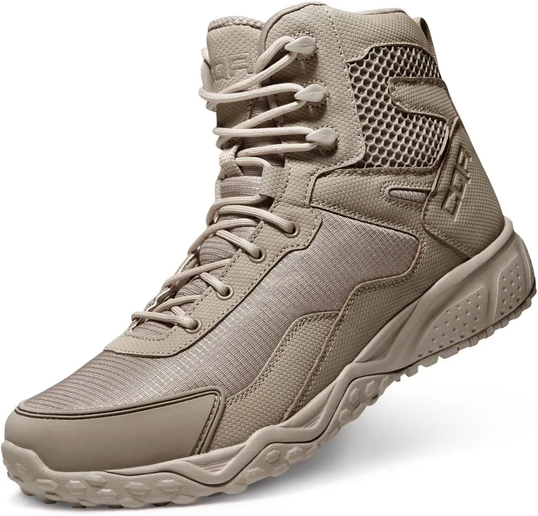 CQR Men's Military Tactical Boots, Lightweight 6 Inches Hiking Combat Boot Durable Breathable Outdoor Work Motorcycle Footwear