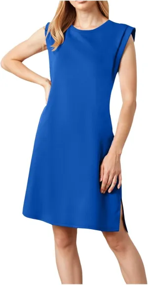 Crew-Neck Summer Casual Beach Dress for Women 2025 Vacation Women's Sleeveless Sundress with Split