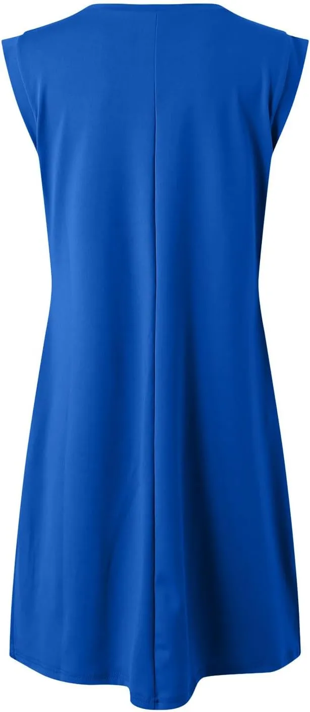 Crew-Neck Summer Casual Beach Dress for Women 2025 Vacation Women's Sleeveless Sundress with Split