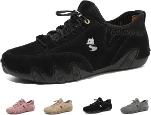 Cubicbee Women's Italian Handmade Suede Low Boots Outdoor Trail Shoes for Hiking & Walking Breathable Mesh Non-Slip Lightweight Casual Sneakers Quick Laces Outdoors Sneakers