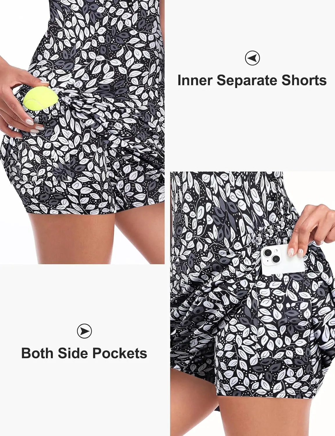 Cucuchy Style Womens Polo Tennis Golf Dresses with Shorts Sleeveless Zip Up Athletic Dress