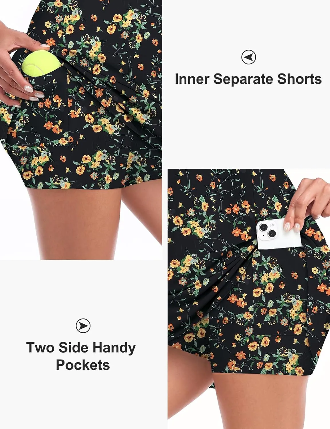 Cucuchy Style Womens Polo Tennis Golf Dresses with Shorts Sleeveless Zip Up Athletic Dress