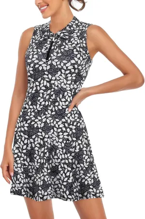 Cucuchy Style Womens Polo Tennis Golf Dresses with Shorts Sleeveless Zip Up Athletic Dress