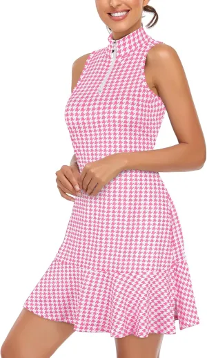 Cucuchy Womens Golf Tennis Dress Sleeveless Athletic Sports Workout Dresses