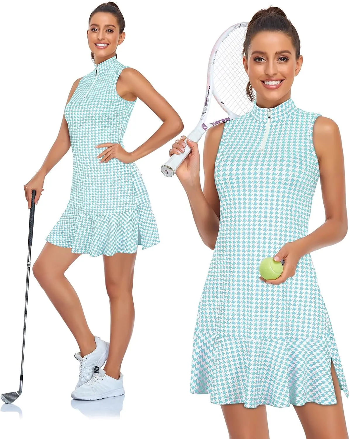 Cucuchy Womens Golf Tennis Dress Sleeveless Athletic Sports Workout Dresses