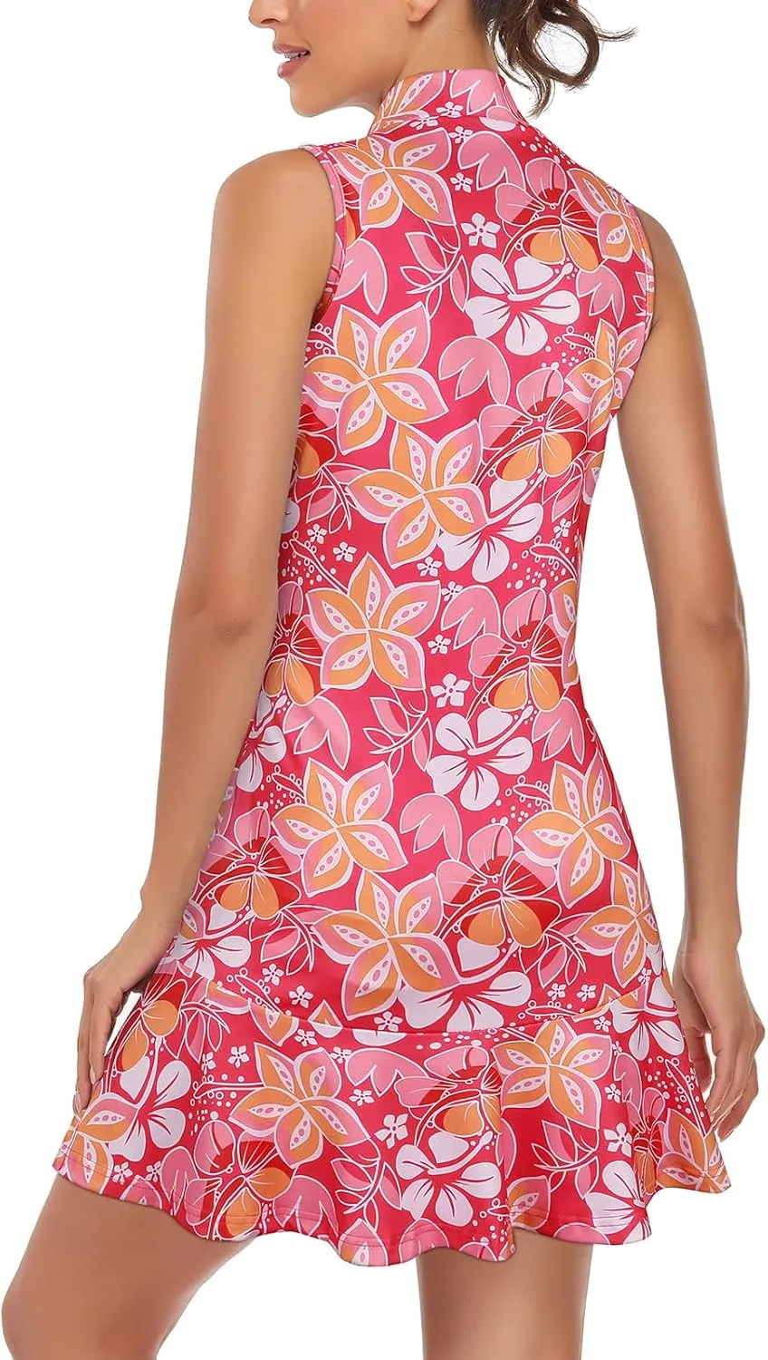 Cucuchy Womens Golf Tennis Dress Sleeveless Athletic Sports Workout Dresses