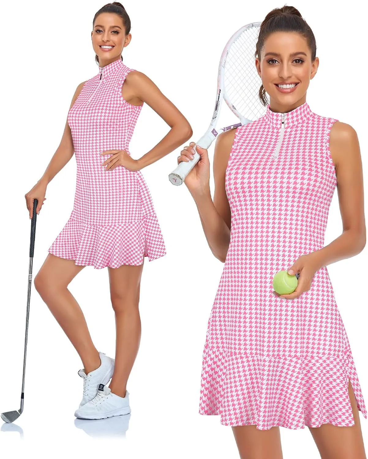 Cucuchy Womens Golf Tennis Dress Sleeveless Athletic Sports Workout Dresses