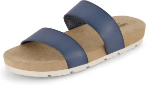 CUSHIONAIRE Women's Jaimy 2 band footbed slide sandal  Memory Foam