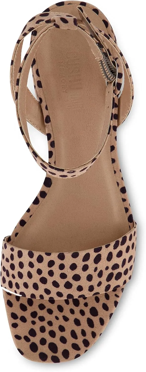 CUSHIONAIRE Women's Nobu one band low block heel sandal  Wide Widths Available