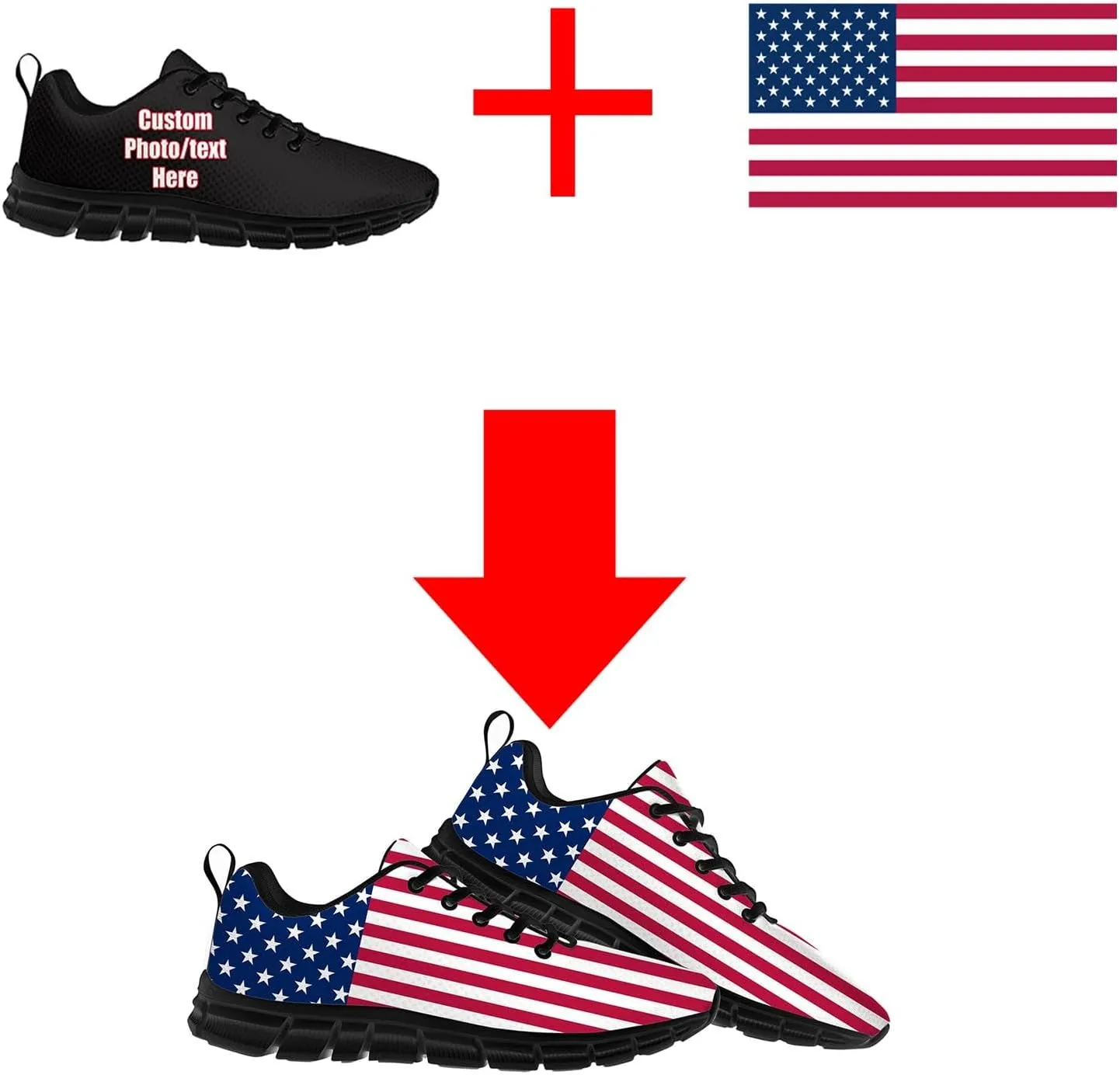 Custom Sneakers Mens Womans Teenager Boy Girl Sports Shoes Personalized Photo Text Lightweight Lace Up Footwear Unisex Gift
