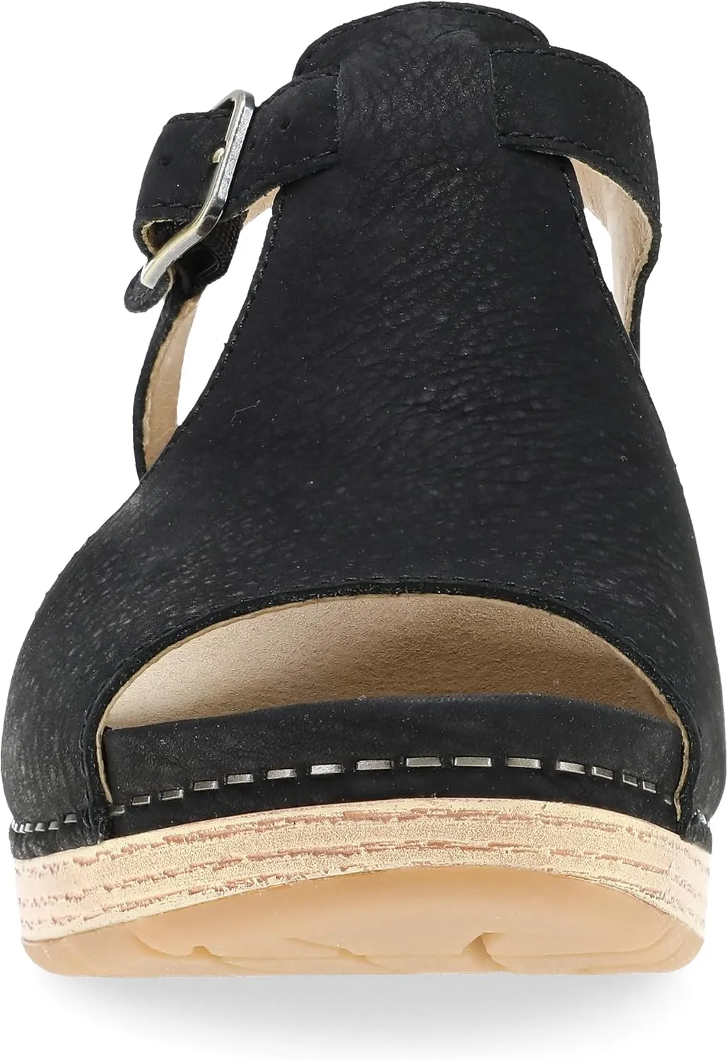 Dansko Laverne Peep-Toe Sandals for Women – T-Strap Design with Stain Resistant Nubuck Leathers