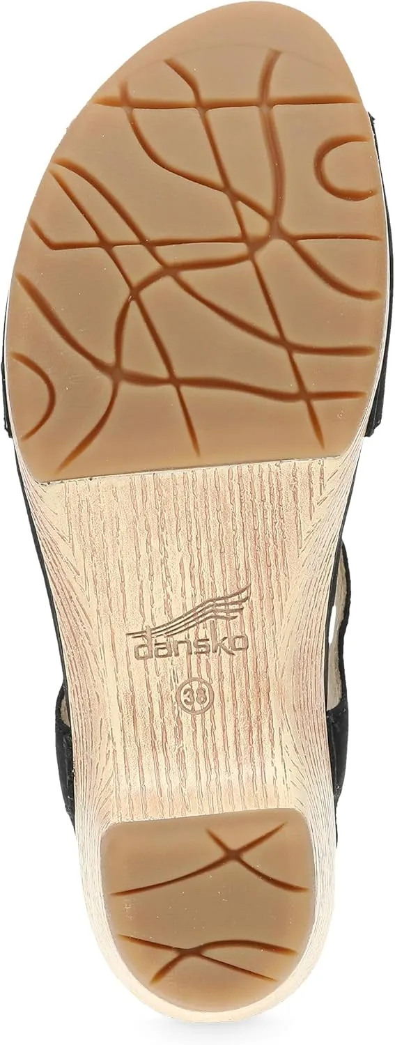 Dansko Laverne Peep-Toe Sandals for Women – T-Strap Design with Stain Resistant Nubuck Leathers
