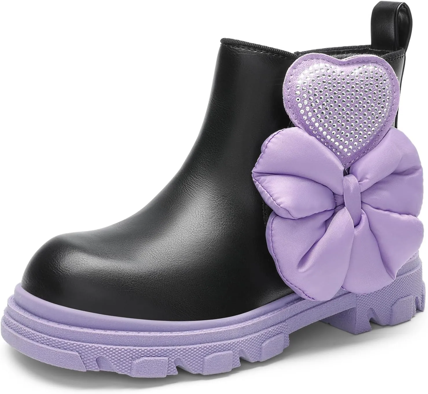 DREAM PAIRS Girls Chelsea Boots Side Zipper Lug Sole Ankle Booties Toddler/Little Kid/Big Kid