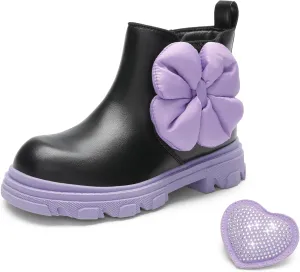 DREAM PAIRS Girls Chelsea Boots Side Zipper Lug Sole Ankle Booties Toddler/Little Kid/Big Kid