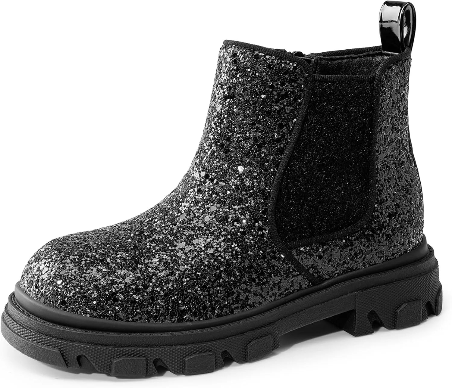 DREAM PAIRS Girls Chelsea Boots Side Zipper Lug Sole Ankle Booties Toddler/Little Kid/Big Kid