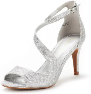 DREAM PAIRS Women's NILE Fashion Stilettos Open Toe Pump Heel Sandals