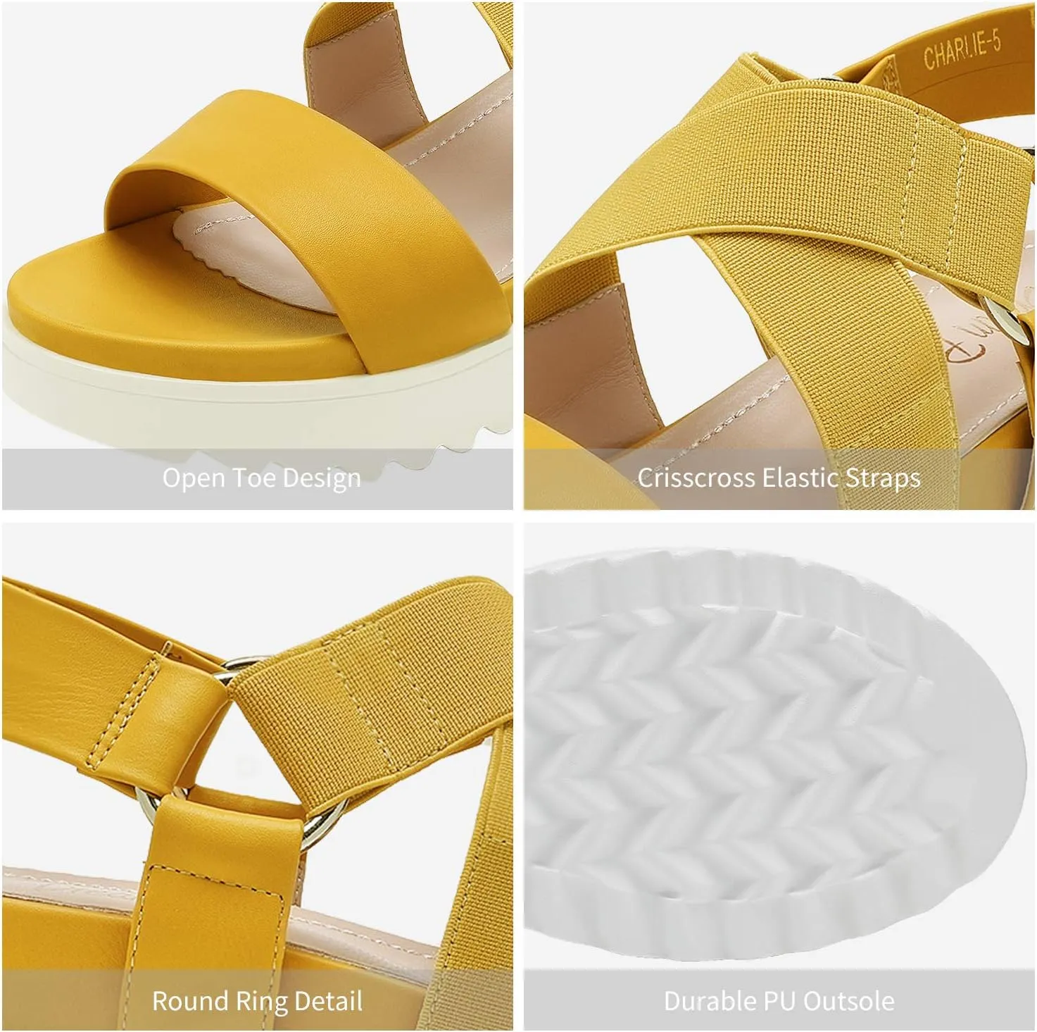 DREAM PAIRS Women’s Open Toe Ankle Strap Platform Wedge Sandals