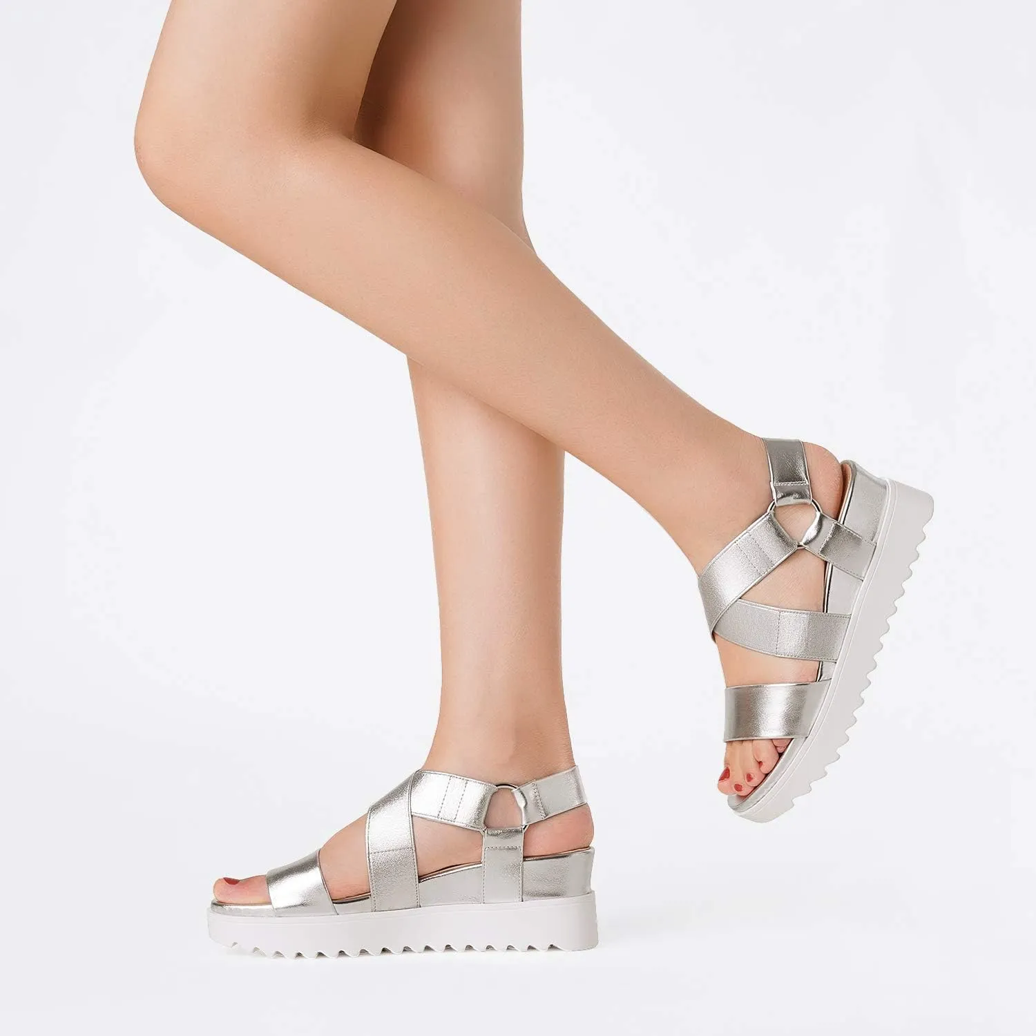 DREAM PAIRS Women’s Open Toe Ankle Strap Platform Wedge Sandals