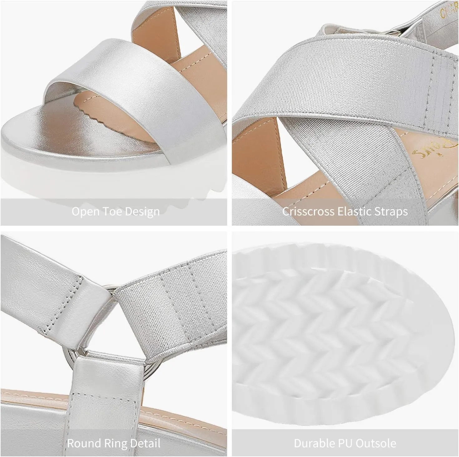 DREAM PAIRS Women’s Open Toe Ankle Strap Platform Wedge Sandals