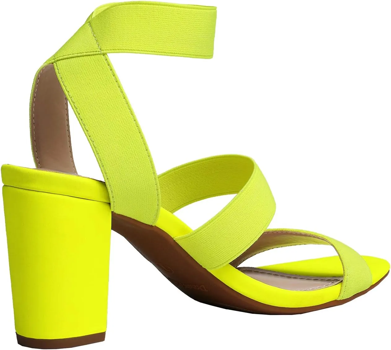 DREAM PAIRS Women's Open Toe High Chunky Elastic Strap Dress Heel Sandals