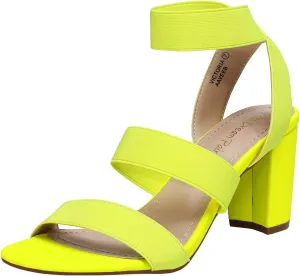 DREAM PAIRS Women's Open Toe High Chunky Elastic Strap Dress Heel Sandals