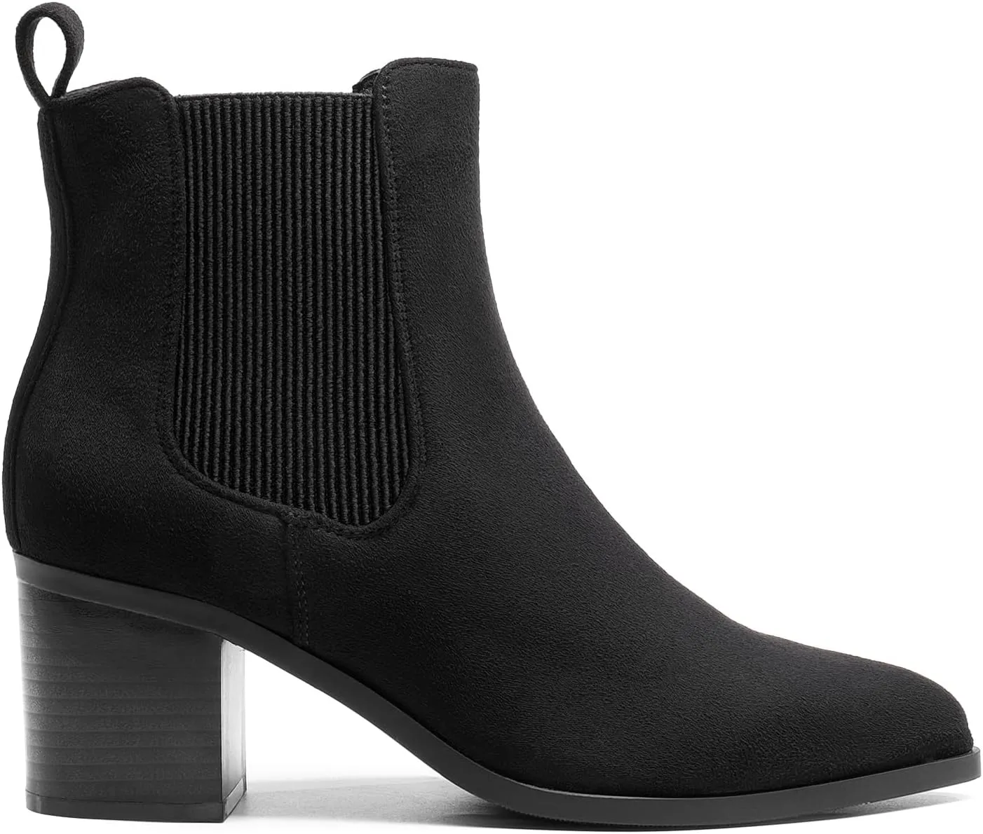 DREAM PAIRS Women's Retro Elastic Chelsea Ankle Boots Fashion Low Chunky Block Heel Pointed Toe Fall Heeled Booties Shoes
