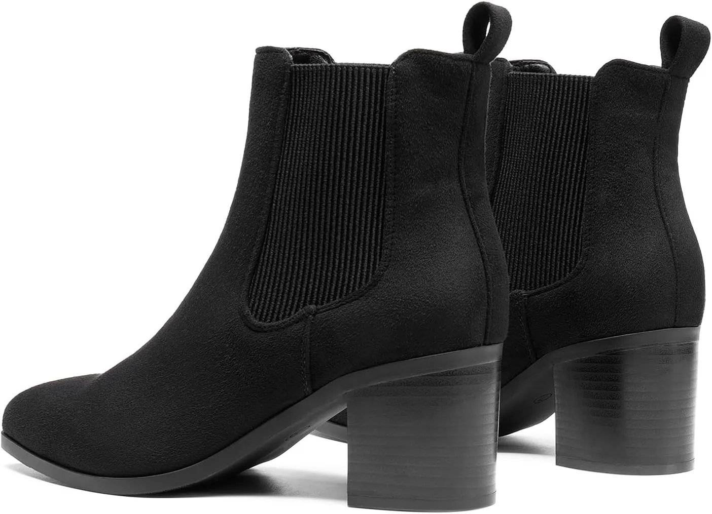 DREAM PAIRS Women's Retro Elastic Chelsea Ankle Boots Fashion Low Chunky Block Heel Pointed Toe Fall Heeled Booties Shoes