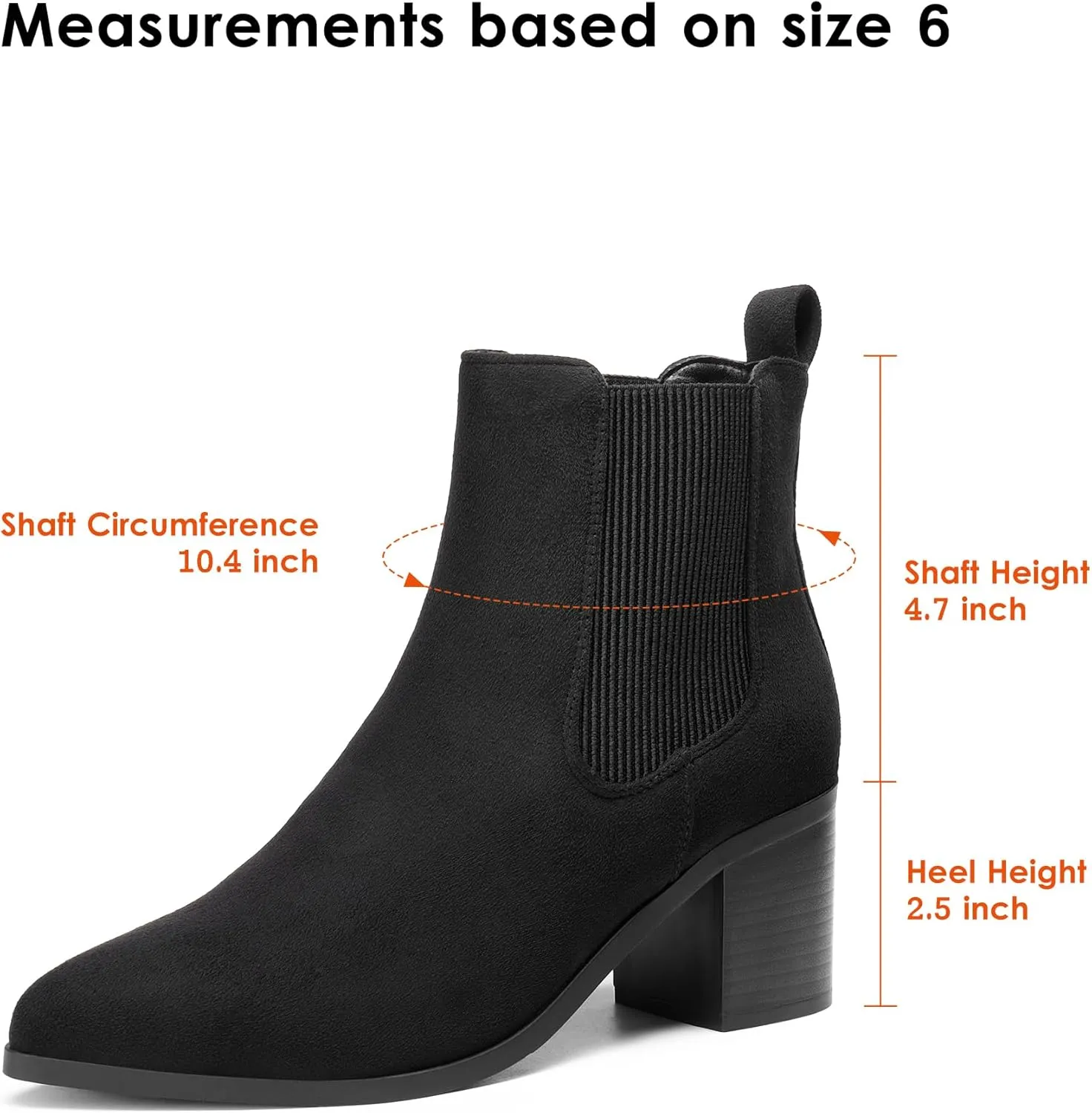 DREAM PAIRS Women's Retro Elastic Chelsea Ankle Boots Fashion Low Chunky Block Heel Pointed Toe Fall Heeled Booties Shoes