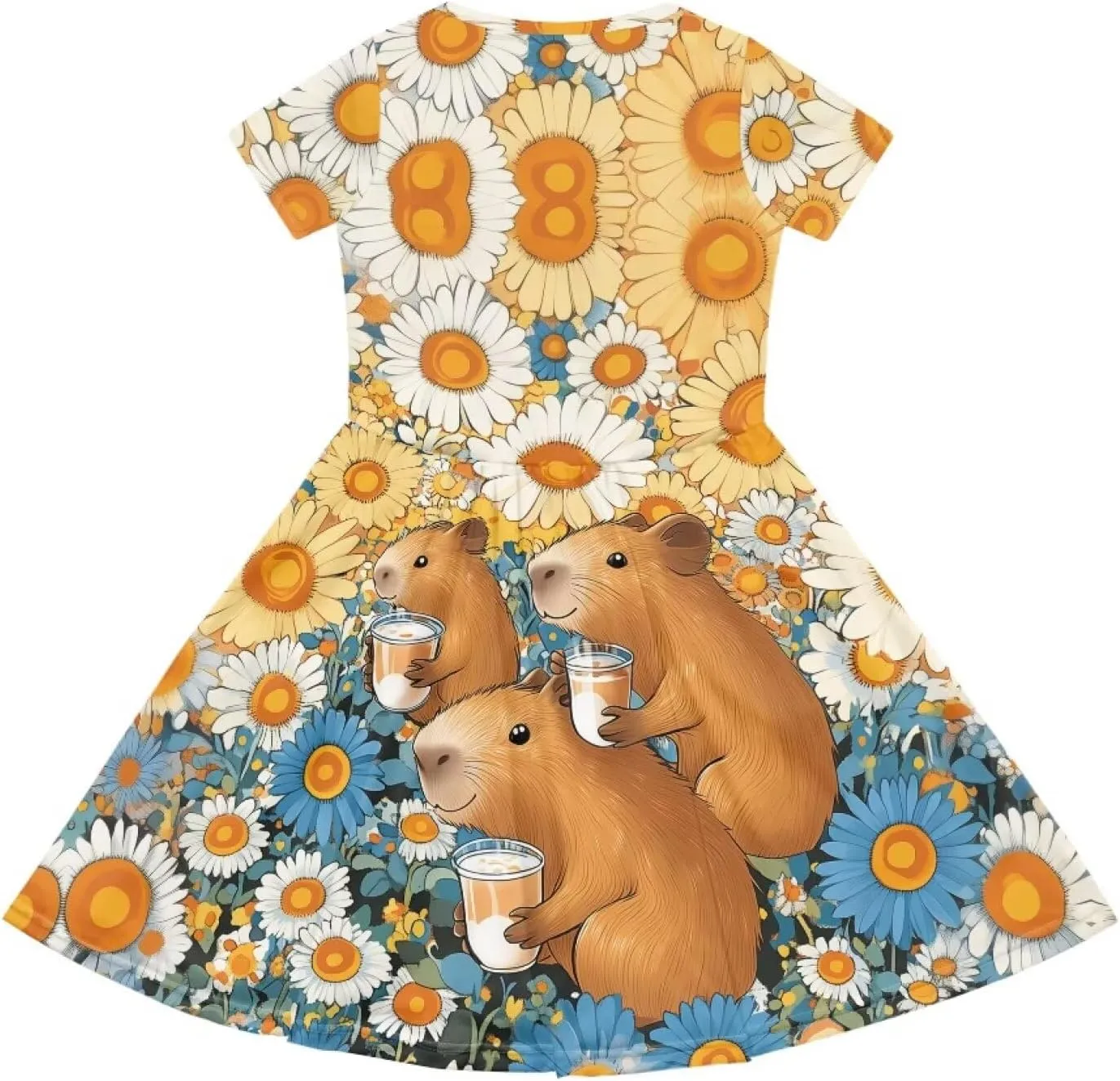 Dresses for Girls 2-14 Kids Summer Beach Dresses Casual Skater Dress Holiday Party Midi A-Line