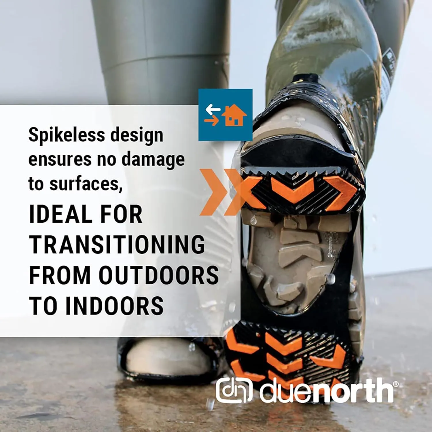 Due North GripPro Spikeless Footwear Traction Aids for Men and Women - for Ice and Snow - Lightweight Full-Foot Rubber Tread