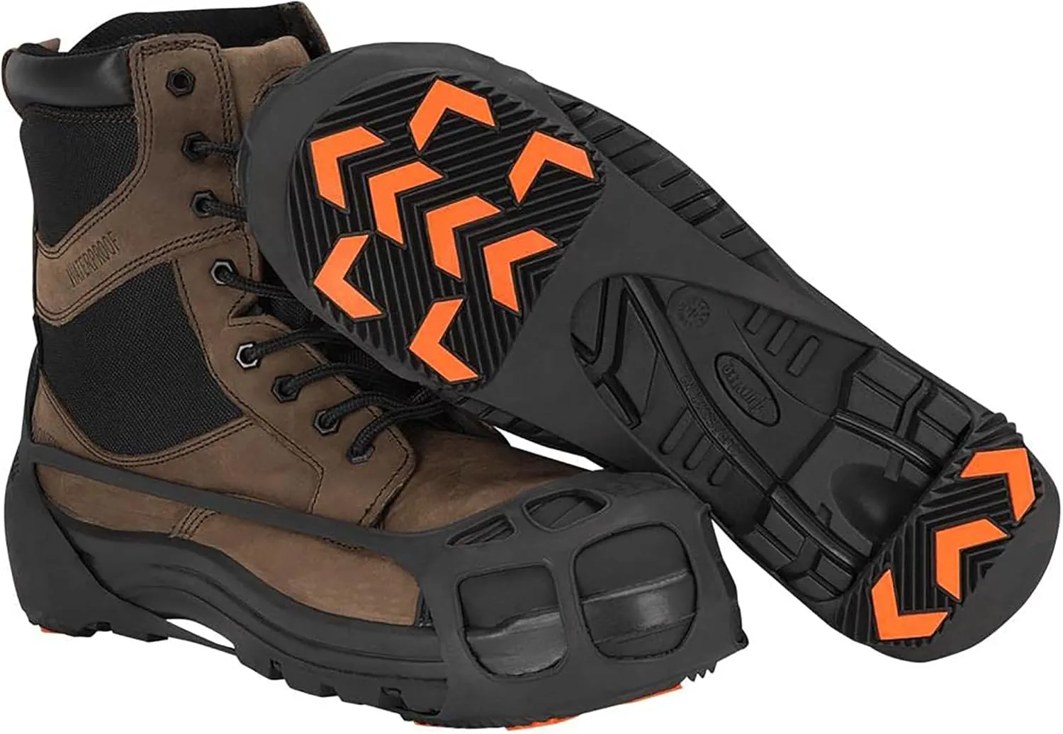 Due North GripPro Spikeless Footwear Traction Aids for Men and Women - for Ice and Snow - Lightweight Full-Foot Rubber Tread